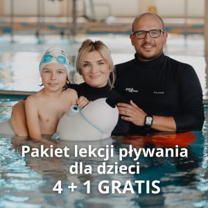 Pakiet 5 lekcji pływania dla dzieci (45min) 4 + 1 GRATIS
